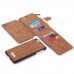 iPhone 6 6s Plus 5.5 - CaseMe Vintage 2 in 1 Genuine Leather Flip Zipper Wallet Protective Cover Case - Brown